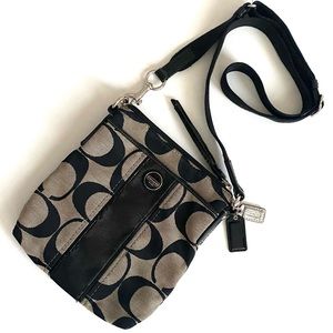 Coach beige cross body purse bag